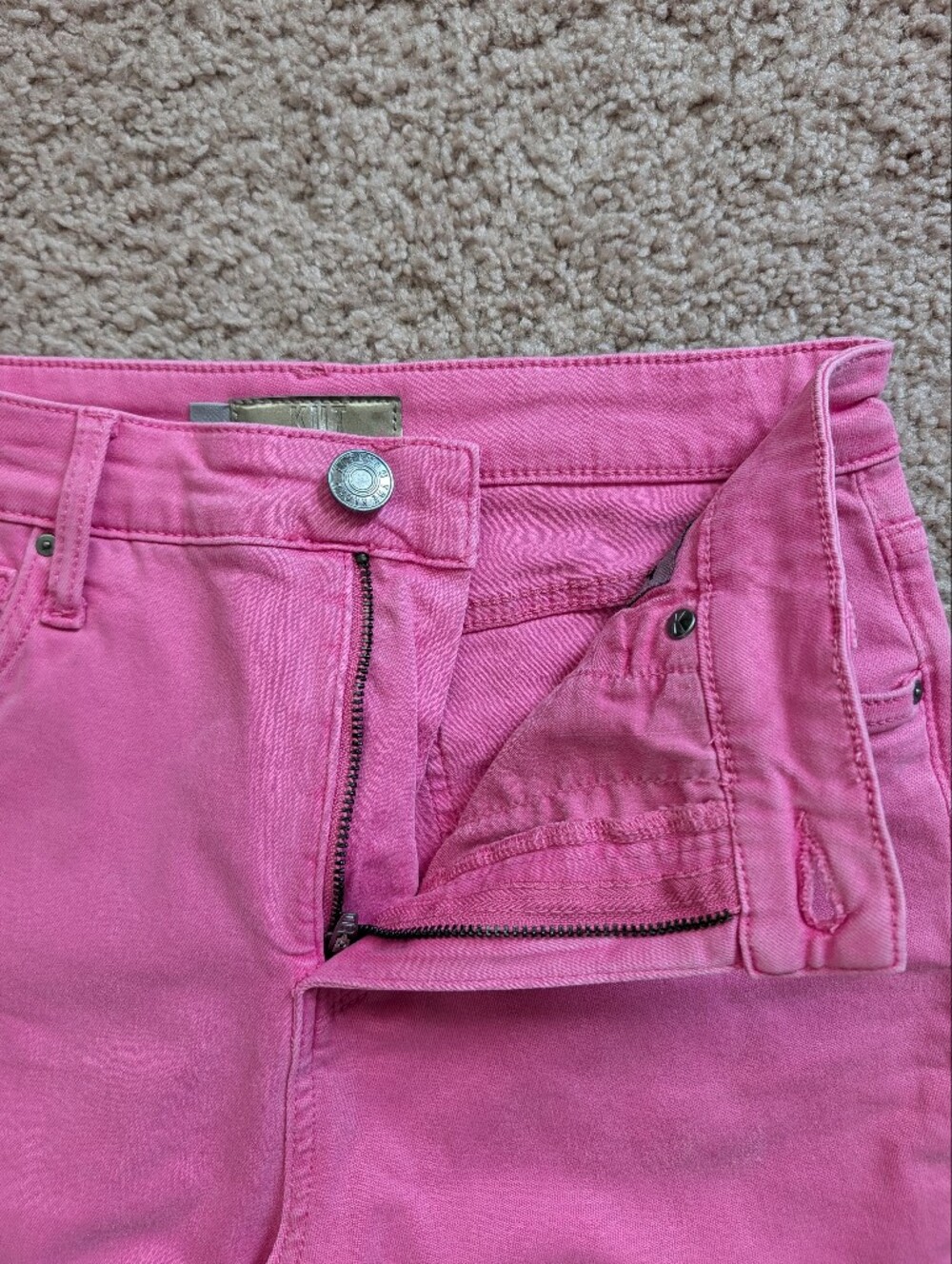 Kut From the Kloth Pink Naomi High Rise FAB AB Girlfriend Ankle Straight Jean 4L - Picture 7 of 15